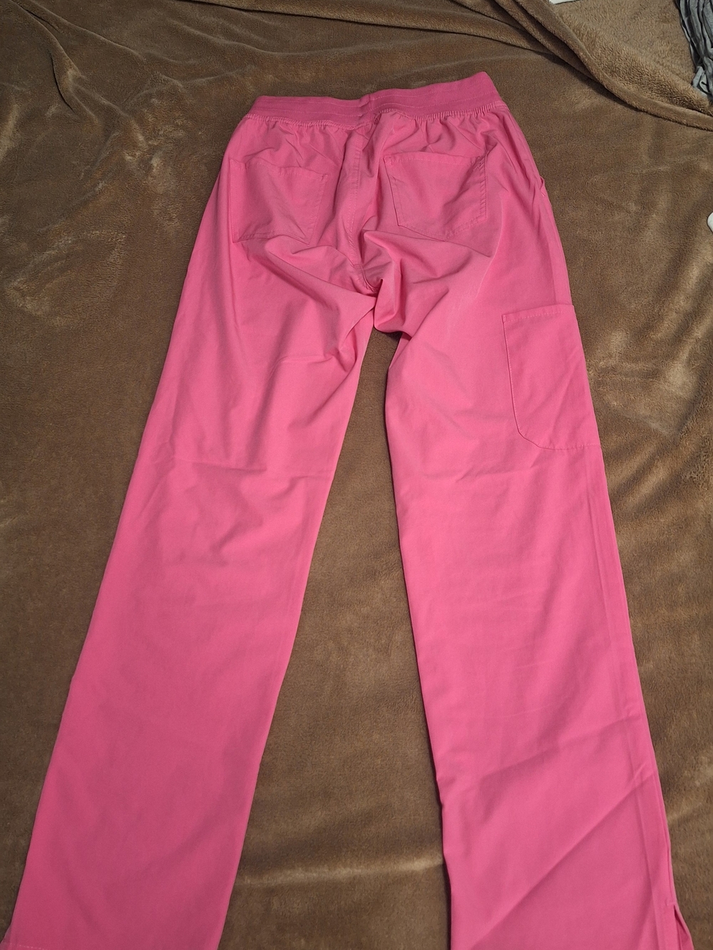 Pink Straight-Leg Scrub Pants